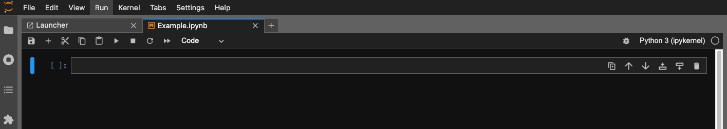 Example of a blank Jupyter notebook